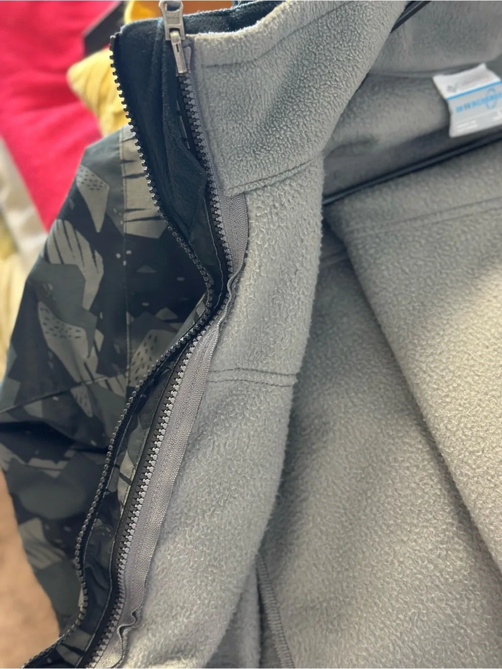 Columbia teens Grey & Black Camouflage Raincoat